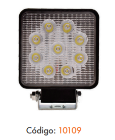 FAROL DE MILHA QUADRADO 9 LEDS