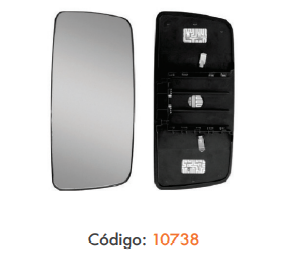 BASE COM VIDRO ESPELHO RETROVISOR INTEIRO CONVEXO LE /LD SEM DESEMBAÇADOR VOLVO FH / FM 2010 a 2014